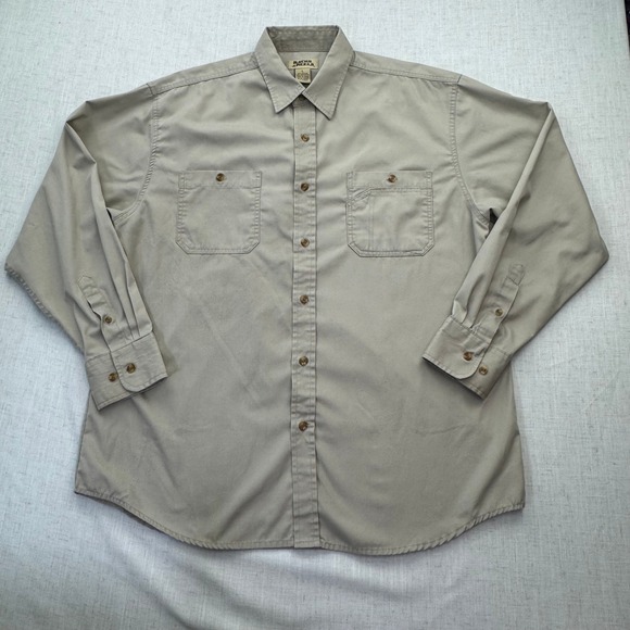 Racks & Reels Other - Racks & Reels Button Down Shirt Mens Large Tan Long Sleeve Utility Workwear